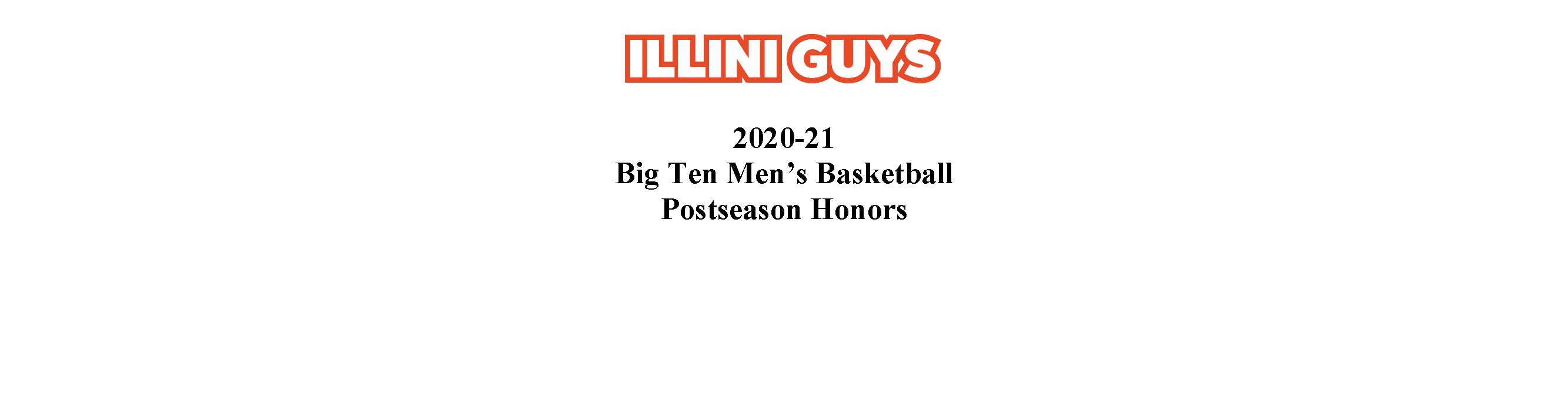 IlliniGuys.com announces 2020-21 Big Ten Men’s Basketball Postseason Honors