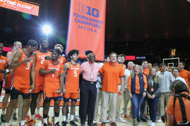 With a nod to the most wins in the Big Ten regular season, Illini hang their conference tourney title banner