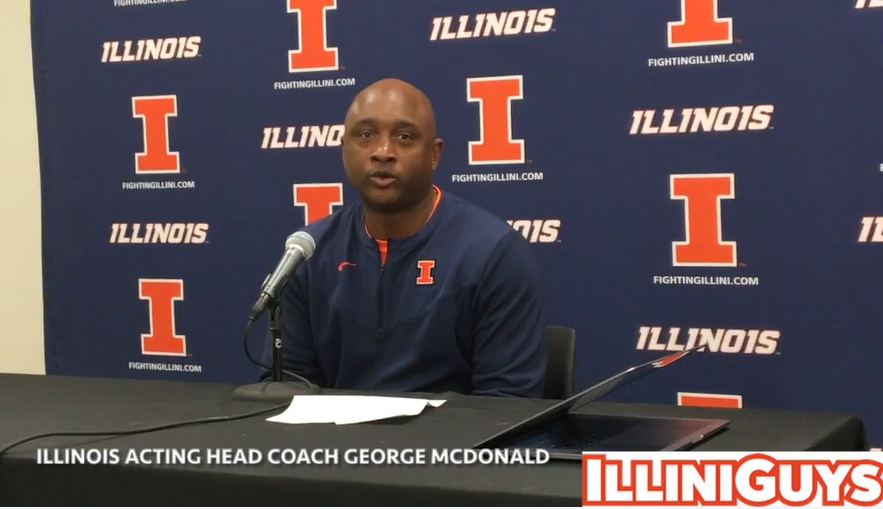 Watch: Illini interim head coach George McDonald talks after Iowa loss