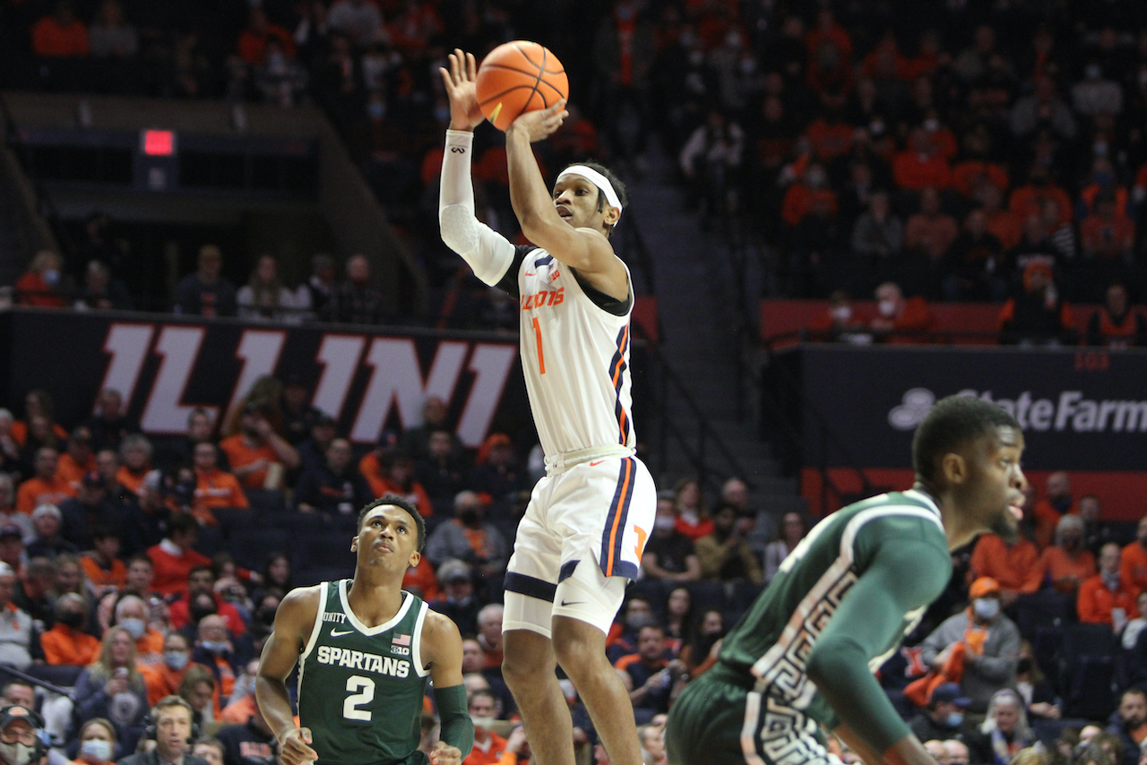 Short-Handed Illini Shock Spartans 56-55 To Regain First Place In The Big Ten