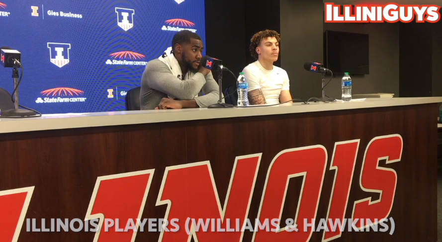 Watch: Illini's Da'Monte Williams & Coleman Hawkins talk about the win over Penn St.