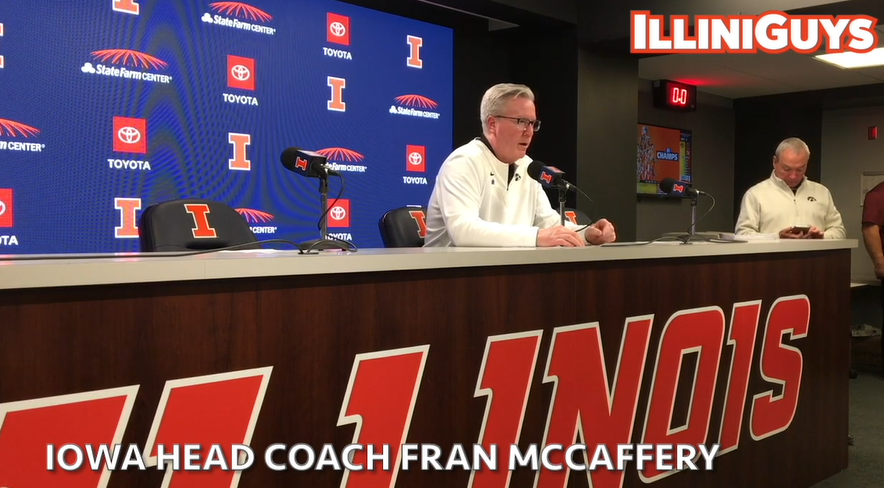 Watch: Iowa coach Fran McCaffrey talk after loss to Illinois