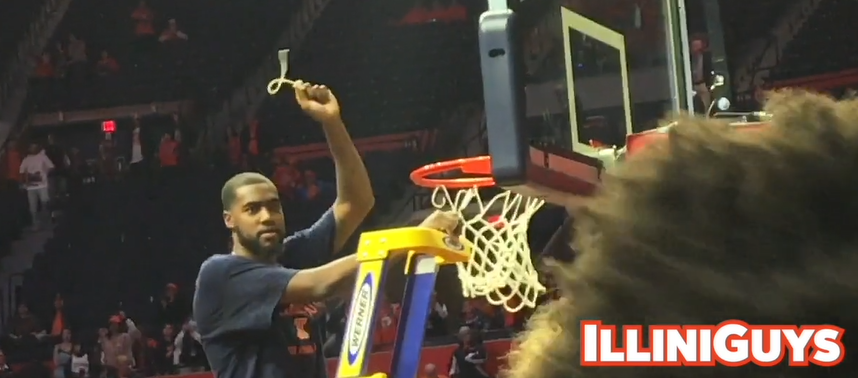 Watch: Illini cut down nets at State Farm Center to celebrate 1st Big Ten crown since 2005