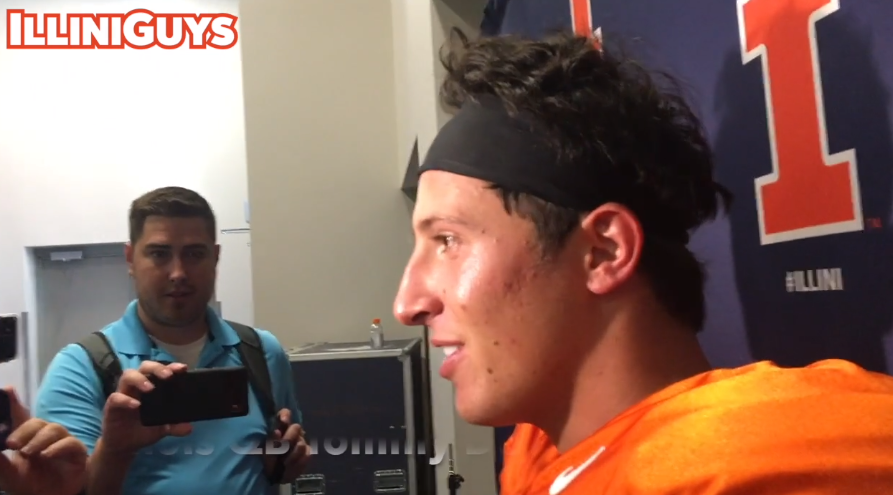 Illini QB Tommy DeVito talks about getting back onto the practice field