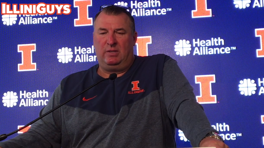 Watch: Illini football coach Bret Bielema talks about Wisconsin