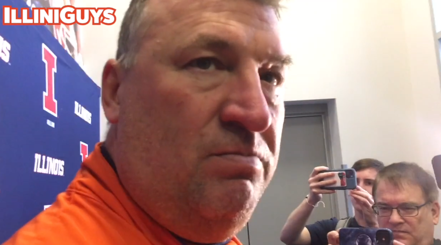 Watch: Illini coach Bret Bielema gives reporters a final update before team travels to Nebraska
