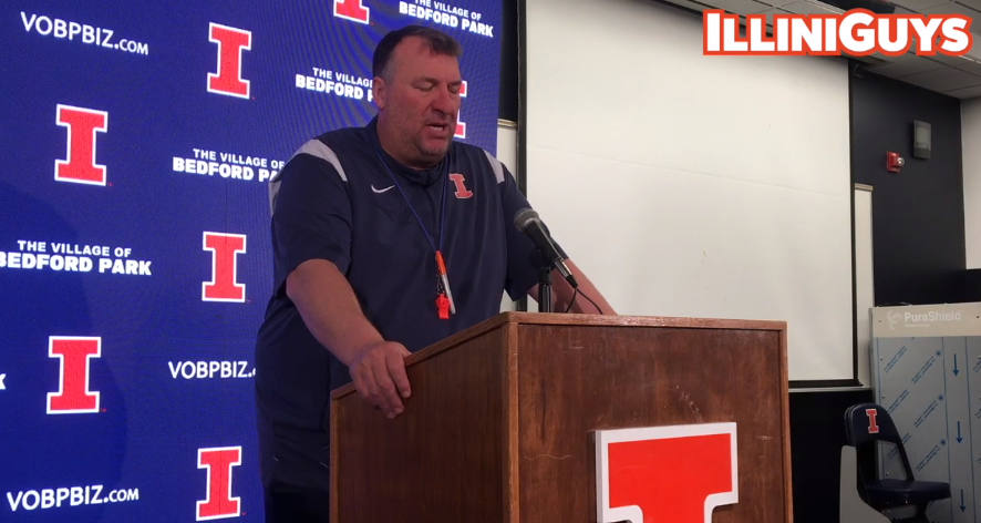 Watch: Illini coach Bret Bielema gives an update during the team's bye week