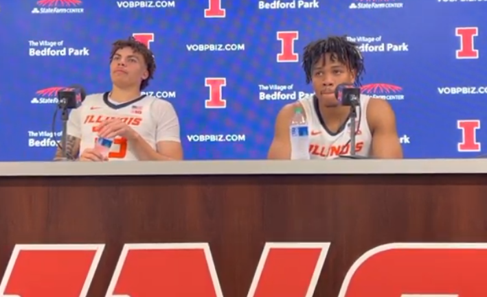 Watch: Illini Coleman Hawkins & Terrence Shannon Jr. talk about Friday night's exhibition win over Quincy