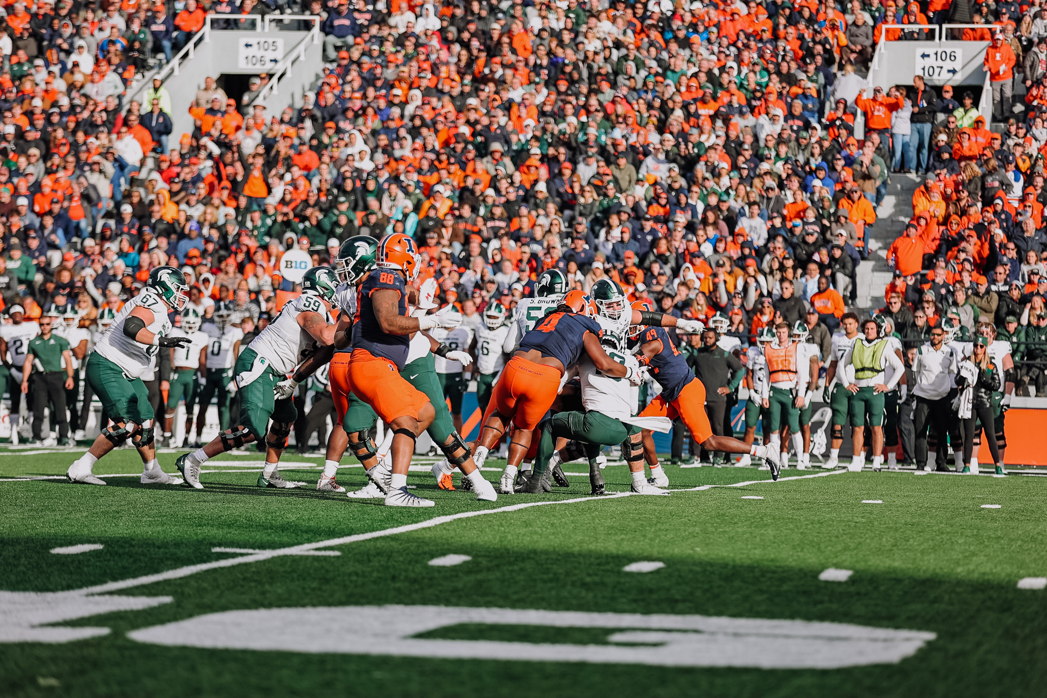 Michigan State goes on the road and stuns No. 16 Illinois, 23-15 - The Only  Colors
