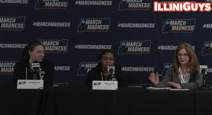 Watch: Illini's Kendall Bostic & Makira Cook in NCAA Mississippi State pregame presser