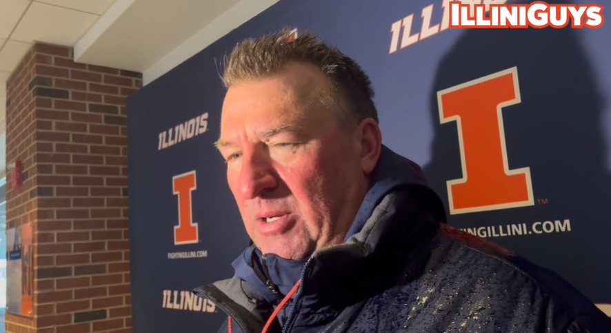 Watch: Illini coach Bret Bielema gives an update to spring practice (April 1st)