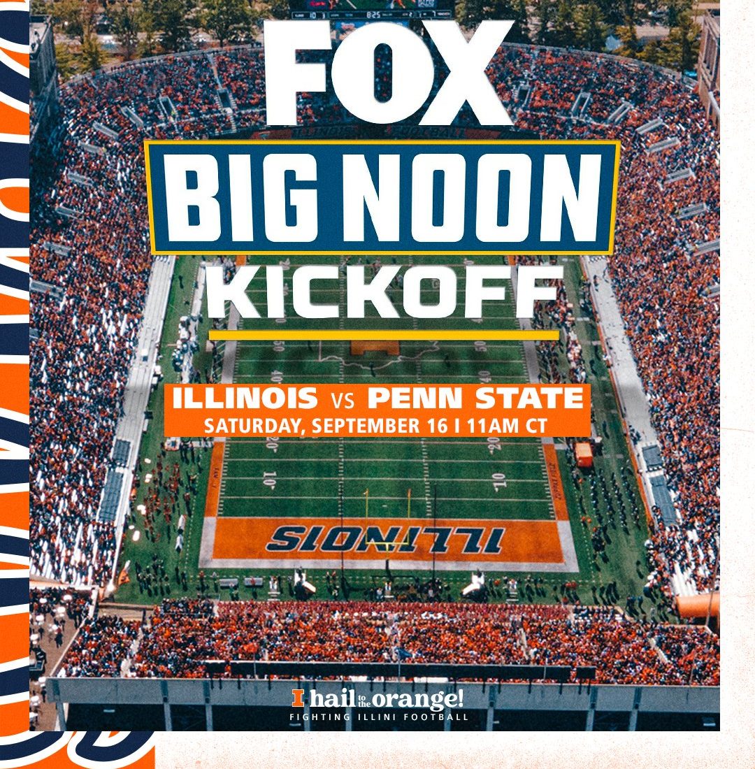 FOX’s Big Noon Kickoff Coming to Champaign for Illini’s Home Game vs. Penn State
