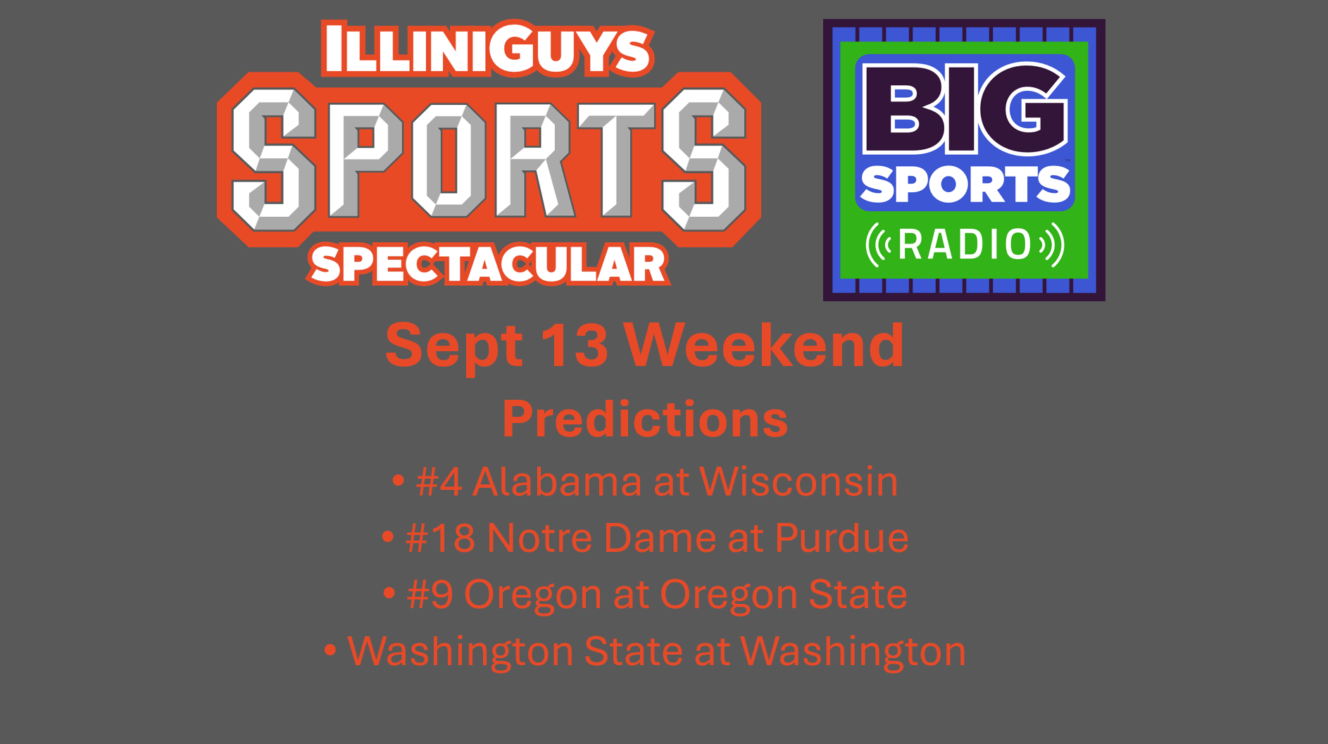 Game Predictions: Alabama vs Wisconsin, Notre Dame vs Purdue, Oregon vs Oregon St & Washington State vs Washington - YouTube Edition