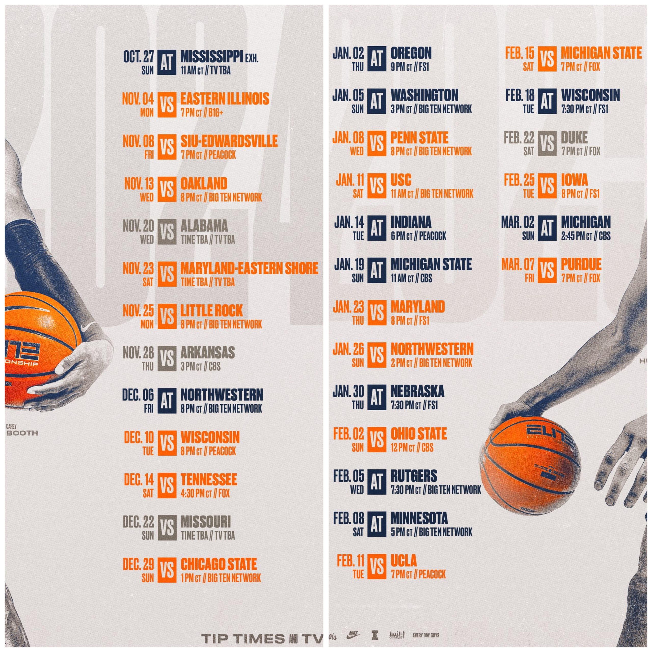 Illinois Men's Basketball TV Schedule Released