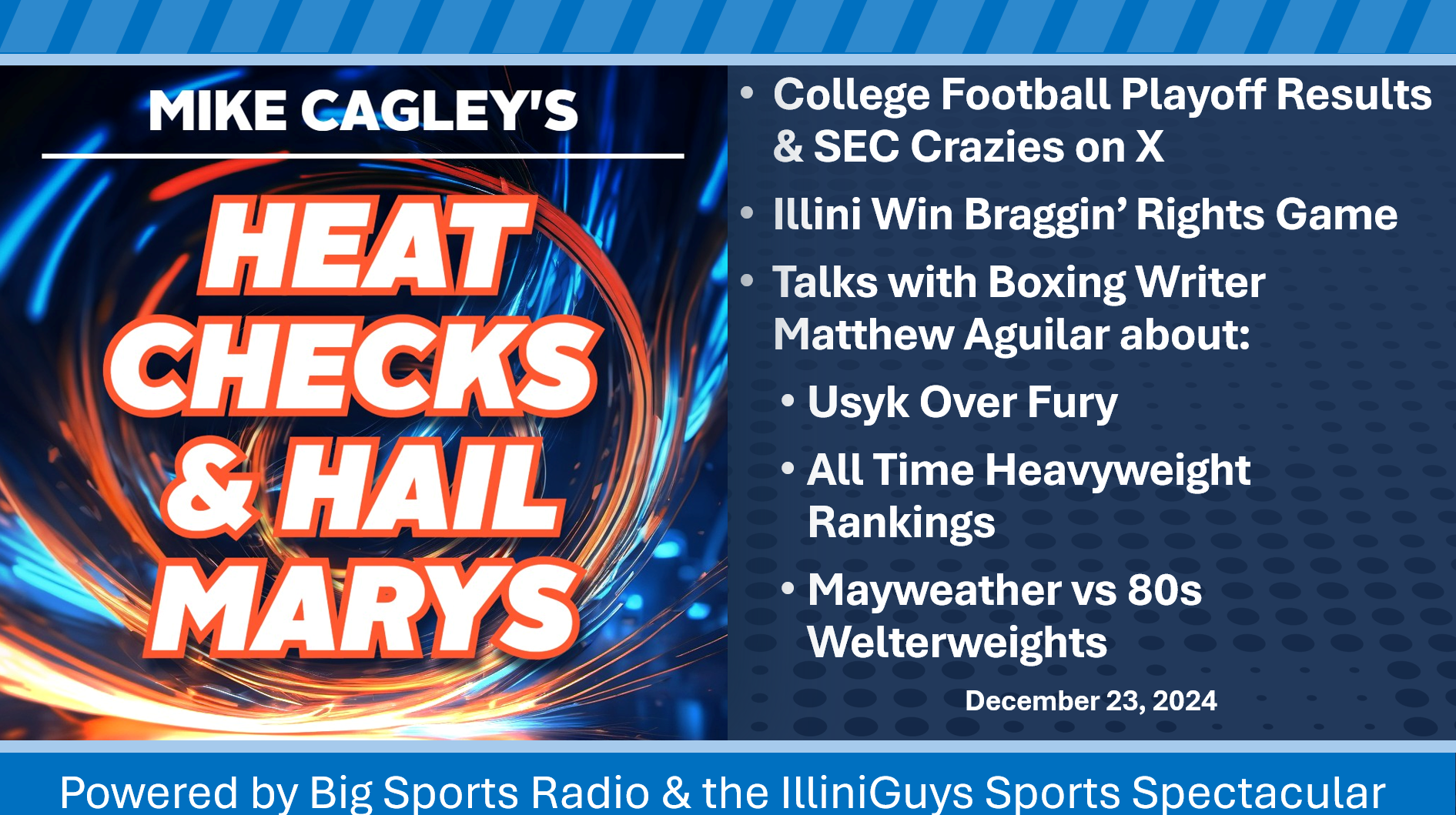 CFP Results & SEC Craziness, Illini Win Braggin' Rights & Matthew Aguilar Talks Usyk Over Tyson, All Time Heavyweight Rankings & Mayweather vs 80s Welterweights - YouTube Edition