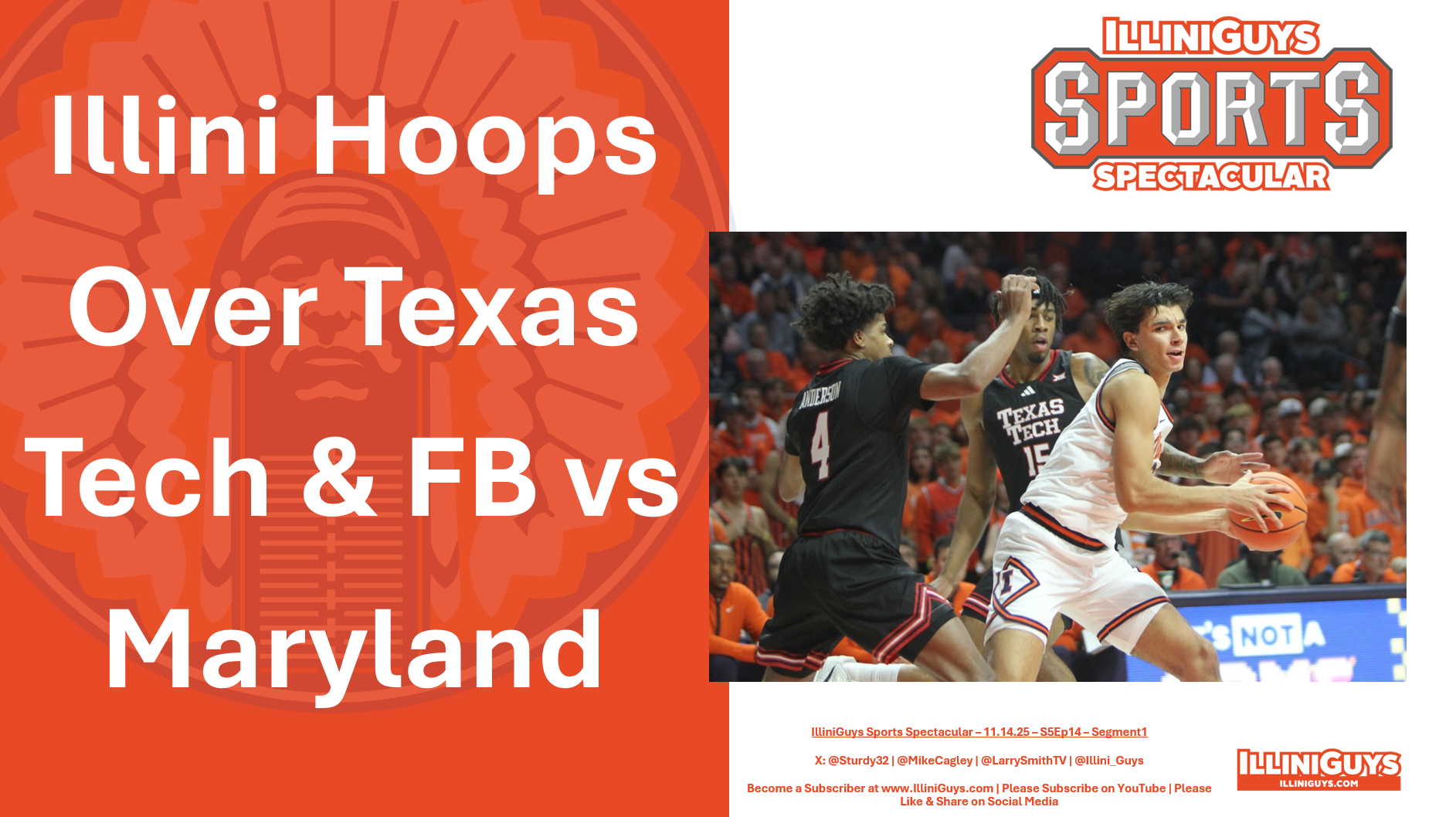 IlliniGuys Sports Spectacular - Illini BB Defeat Texas Tech, FB Over Rutgers & Here Comes Maryland - S5Ep14Seg1 - 11.14.25 - YouTube Edition