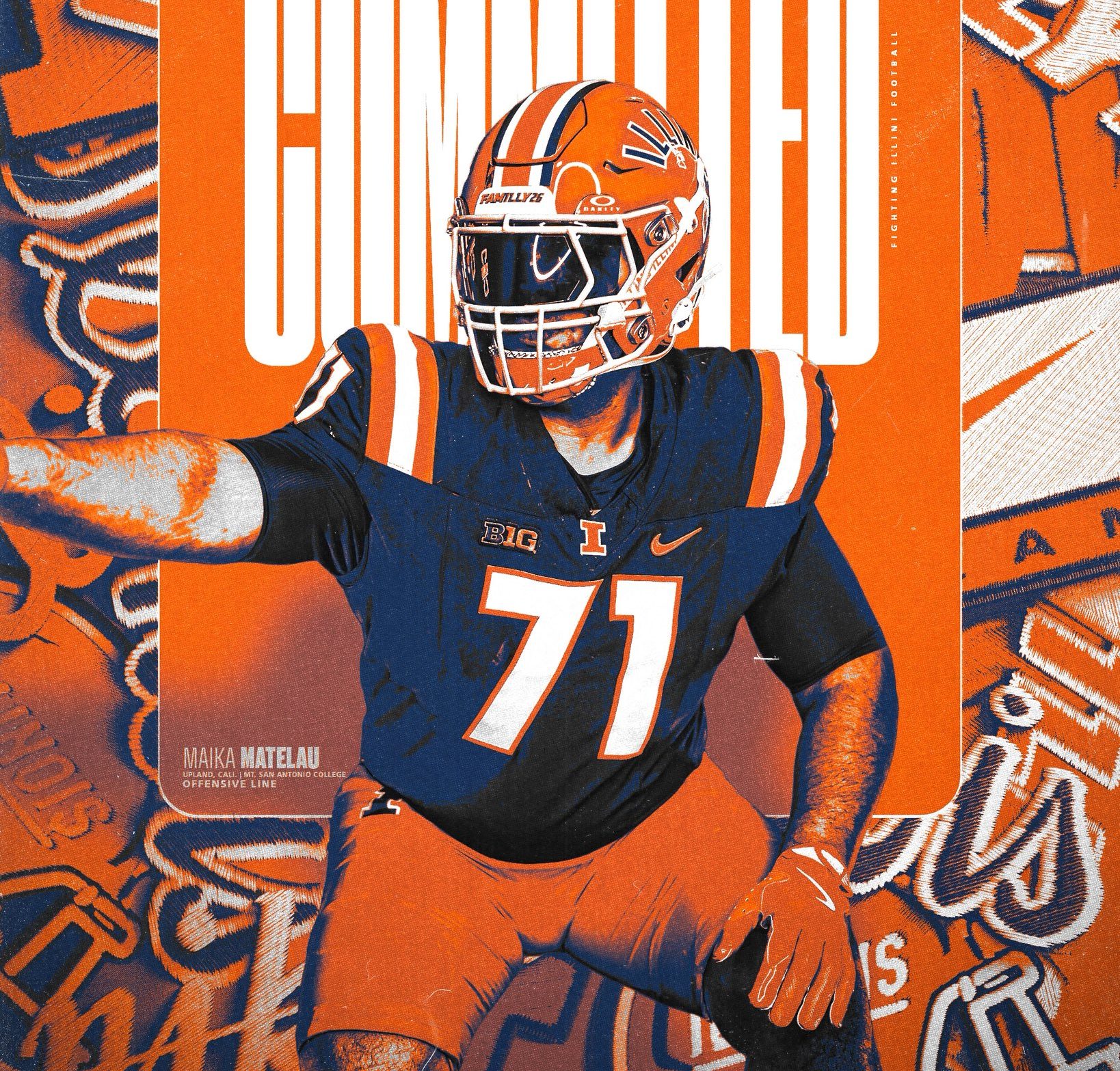 Illinois Football Continues Offensive Line Rebuild With JUCO OT Maika Matelau
