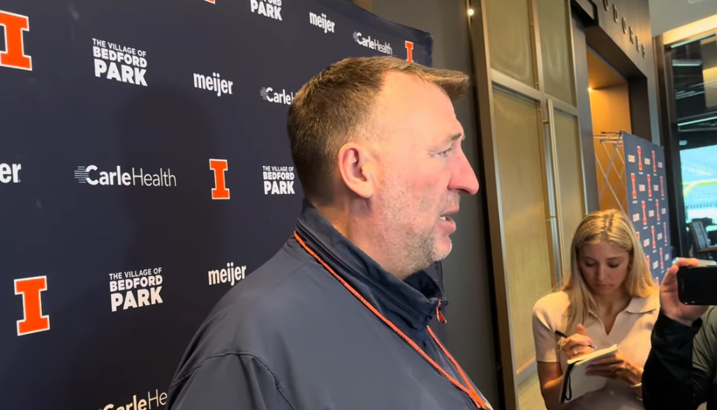 Watch: Illini coach Bret Bielema Saturday Music City presser
