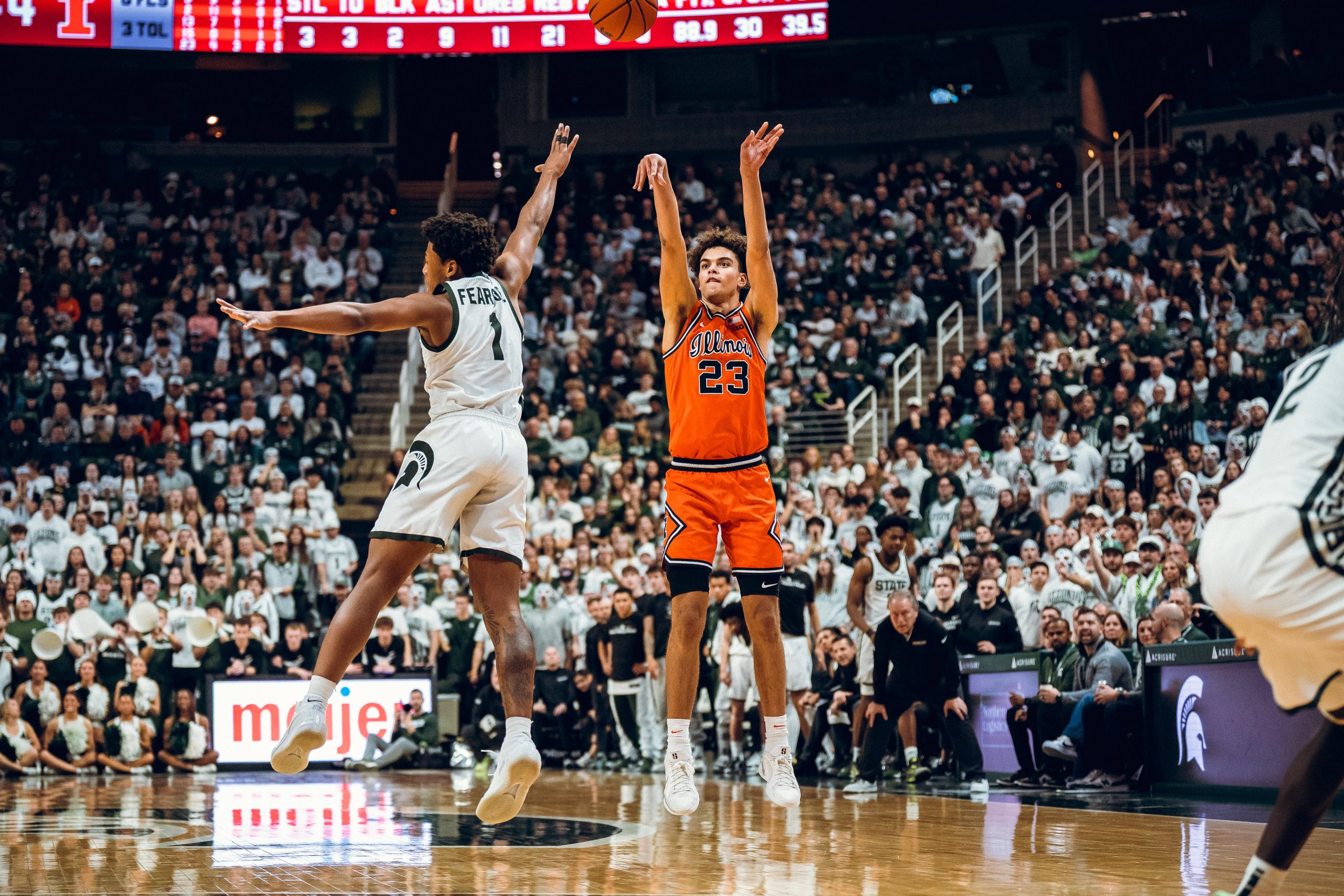 Illinois freshman sensation Keaton Wagler was bumped, banged and physically overwhelmed in his Breslin Center debut during the Illini’s first loss in 56 days.