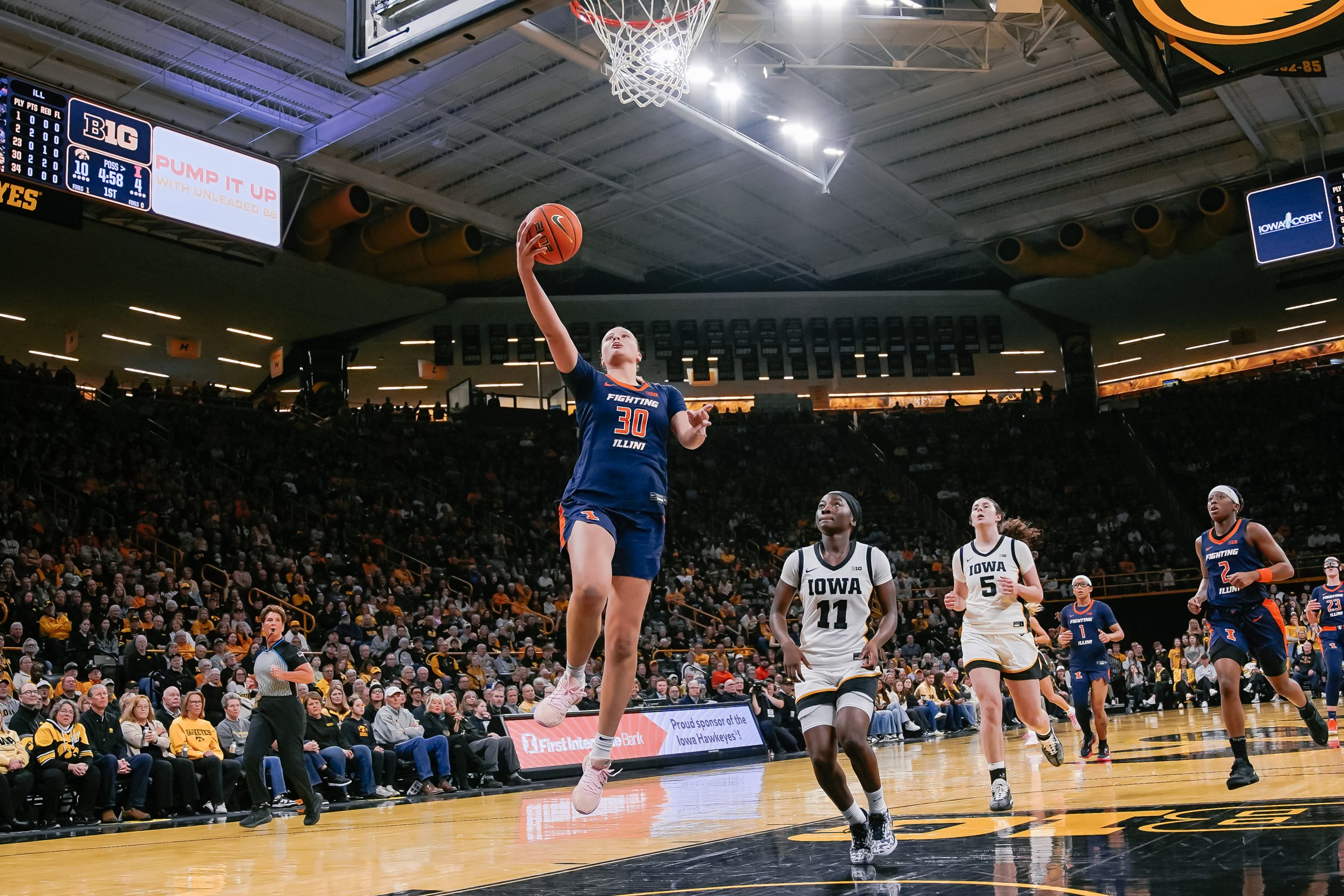 Illini Upset Bid in Iowa City Falls Painfully Short as No. 9 Hawkeyes Escape With 82-78 Win